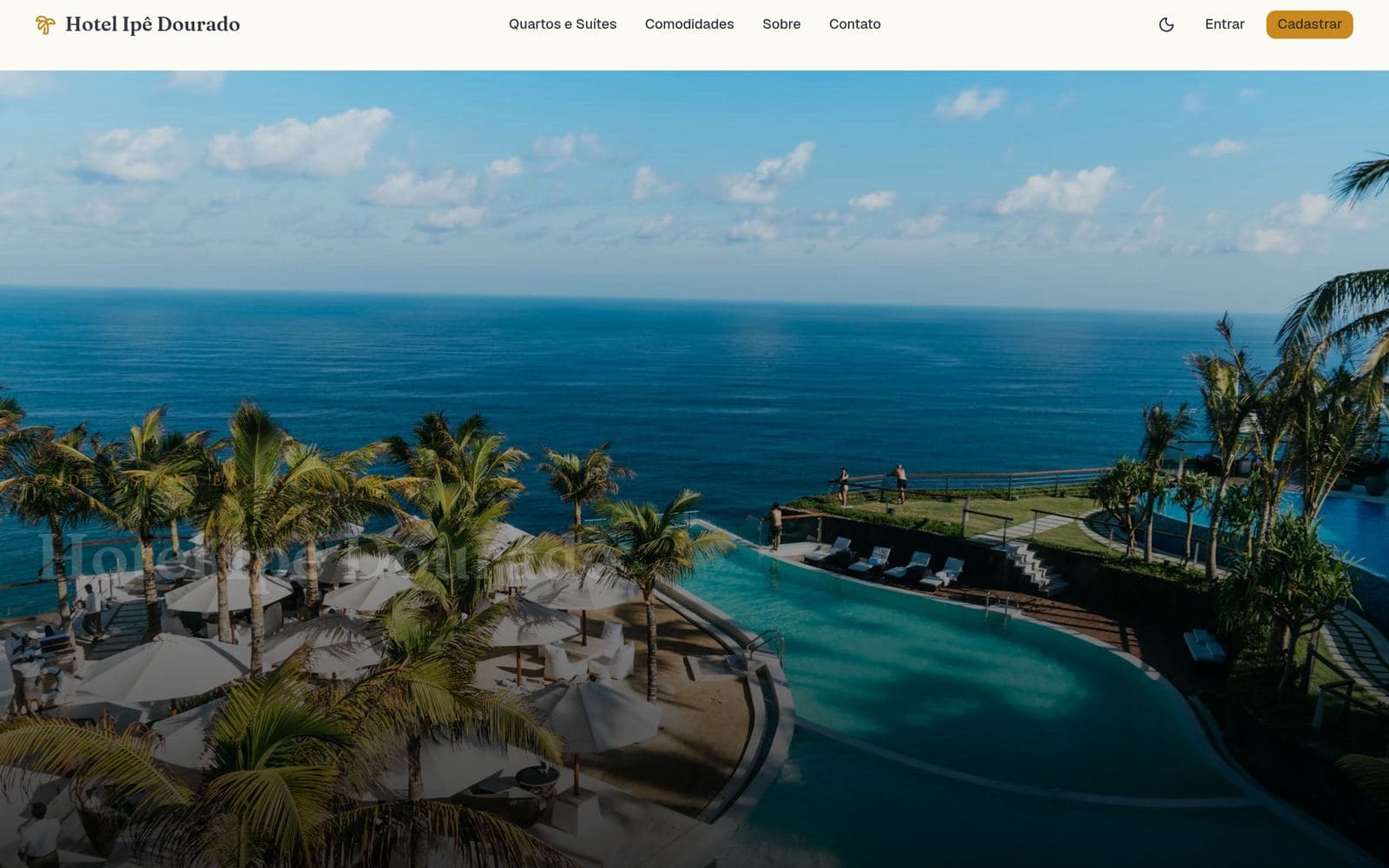Captura do site de Hotel Ipe Dourado