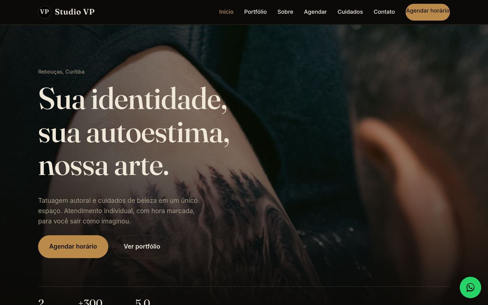 Captura do site de Studio Vp